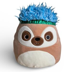 Squishmallows Squish Doos Sloth Plush Blue Hair Kids Gift Dorm Brown Tan 16”